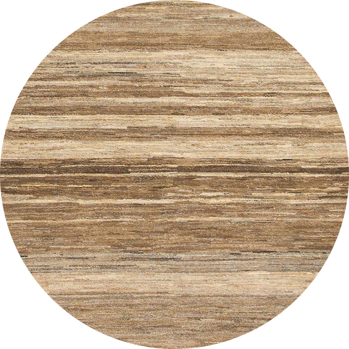 Round Machine Washable Abstract Sandy Brown Rug, wshabs1395