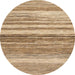 Round Machine Washable Abstract Sandy Brown Rug, wshabs1395