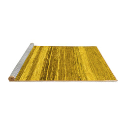 Sideview of Machine Washable Abstract Yellow Modern Rug, wshabs1395yw