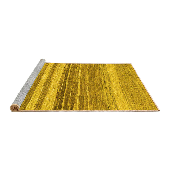 Sideview of Machine Washable Abstract Yellow Modern Rug, wshabs1395yw