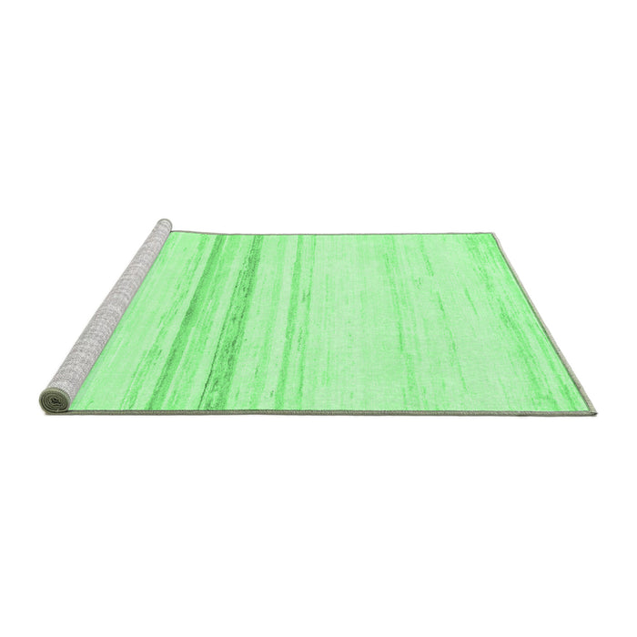 Sideview of Machine Washable Solid Emerald Green Modern Area Rugs, wshabs1396emgrn