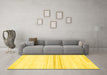 Machine Washable Solid Yellow Modern Rug in a Living Room, wshabs1396yw