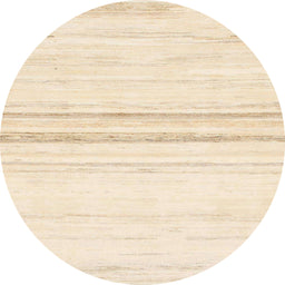 Round Abstract Navajo White Gold Solid Rug, abs1396