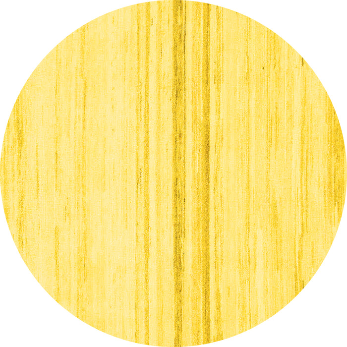 Round Solid Yellow Modern Rug, abs1396yw