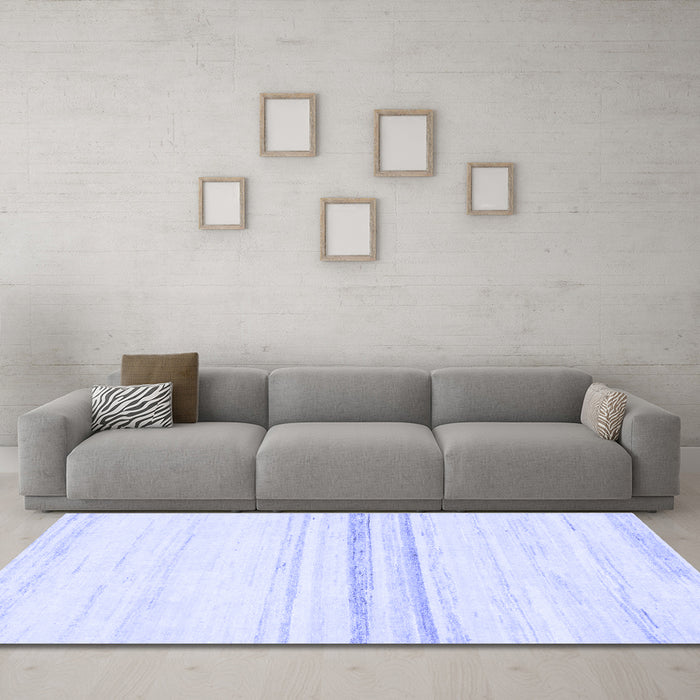 Machine Washable Solid Blue Modern Rug in a Living Room, wshabs1396blu
