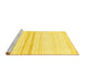 Sideview of Machine Washable Solid Yellow Modern Rug, wshabs1396yw