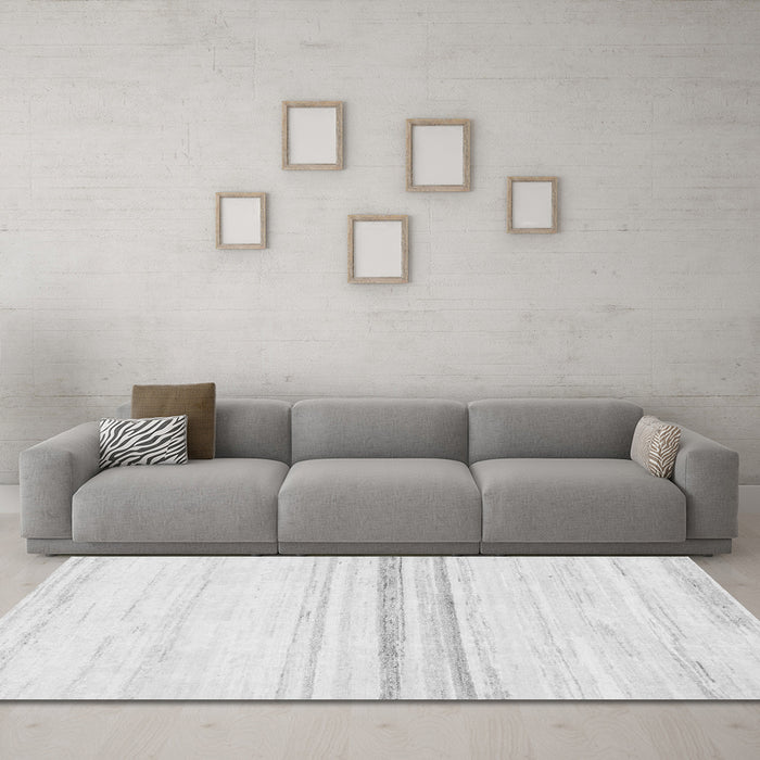 Machine Washable Solid Gray Modern Rug in a Living Room,, wshabs1396gry