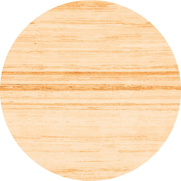 Round Machine Washable Solid Orange Modern Area Rugs, wshabs1396org