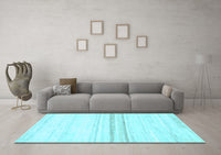 Machine Washable Solid Light Blue Modern Rug, wshabs1396lblu