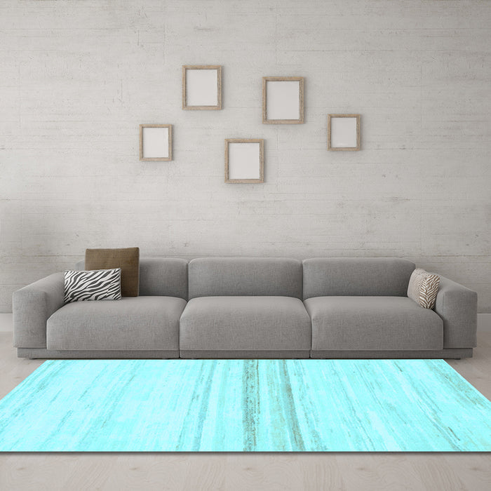 Machine Washable Solid Light Blue Modern Rug in a Living Room, wshabs1396lblu