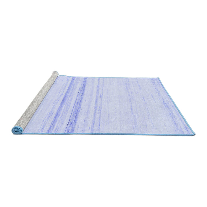 Sideview of Machine Washable Solid Blue Modern Rug, wshabs1396blu