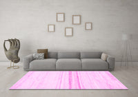 Machine Washable Solid Pink Modern Rug, wshabs1396pnk