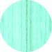 Round Solid Turquoise Modern Rug, abs1396turq