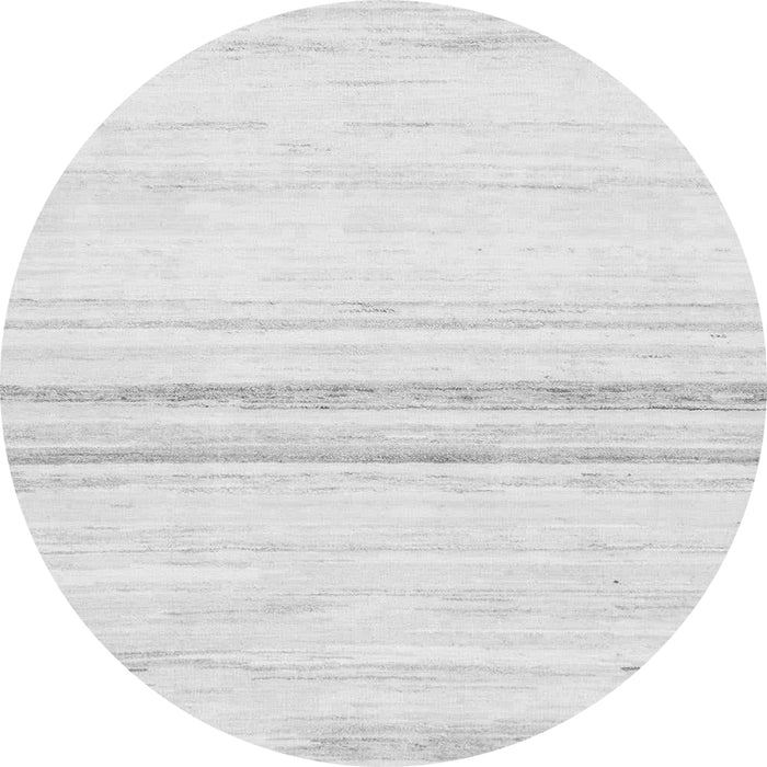 Round Machine Washable Solid Gray Modern Rug, wshabs1396gry