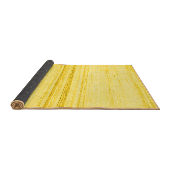 Sideview of Solid Yellow Modern Rug, abs1396yw