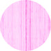 Round Machine Washable Solid Pink Modern Rug, wshabs1396pnk