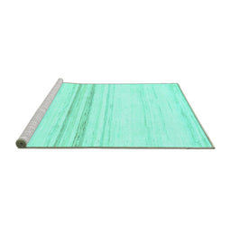 Sideview of Machine Washable Solid Turquoise Modern Area Rugs, wshabs1396turq
