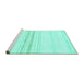 Sideview of Machine Washable Solid Turquoise Modern Area Rugs, wshabs1396turq