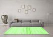 Machine Washable Solid Green Modern Area Rugs in a Living Room,, wshabs1396grn