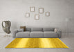 Machine Washable Abstract Yellow Modern Rug in a Living Room, wshabs1397yw