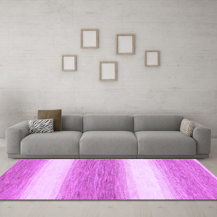 Machine Washable Abstract Purple Modern Area Rugs in a Living Room, wshabs1397pur