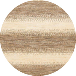 Round Machine Washable Abstract Pastel Orange Rug, wshabs1397