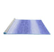 Sideview of Machine Washable Abstract Blue Modern Rug, wshabs1397blu