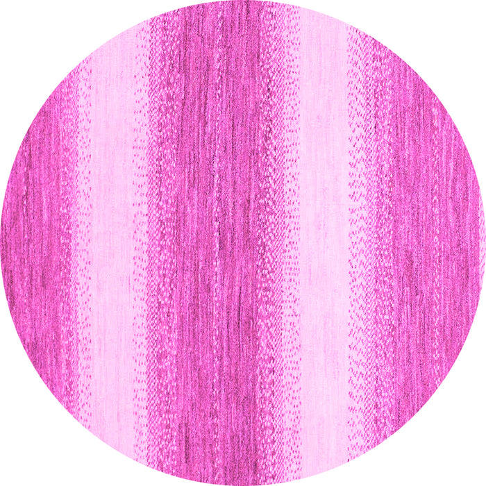 Round Machine Washable Abstract Pink Modern Rug, wshabs1397pnk