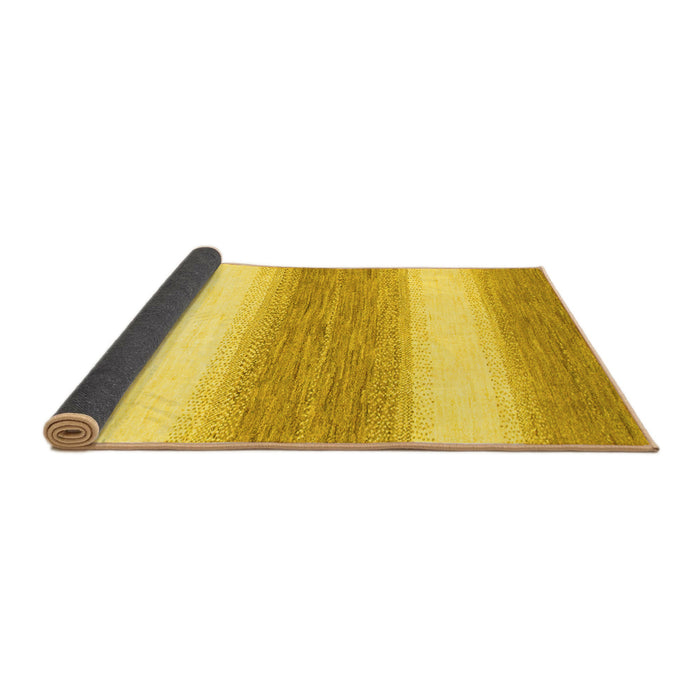 Sideview of Abstract Yellow Modern Rug, abs1397yw