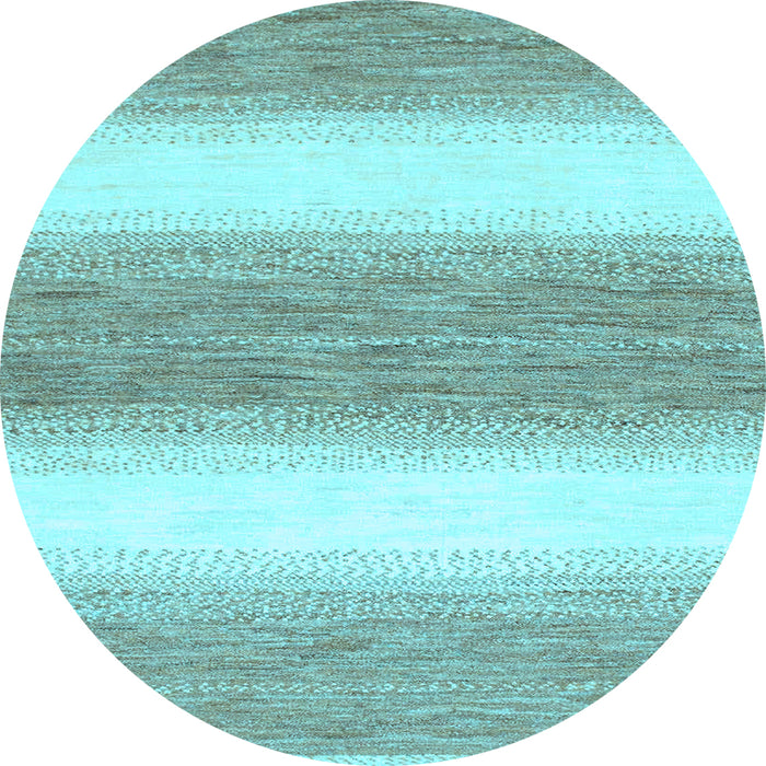 Round Abstract Light Blue Modern Rug, abs1397lblu