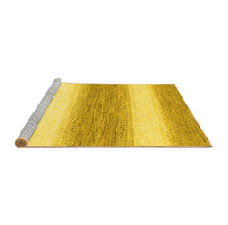 Sideview of Machine Washable Abstract Yellow Modern Rug, wshabs1397yw