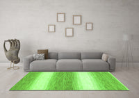 Machine Washable Abstract Green Modern Rug, wshabs1397grn