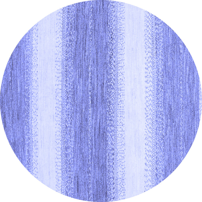 Round Machine Washable Abstract Blue Modern Rug, wshabs1397blu