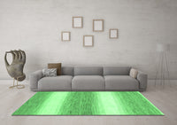 Machine Washable Abstract Emerald Green Modern Rug, wshabs1397emgrn