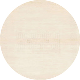 Round Machine Washable Abstract Bisque Beige Rug, wshabs1398