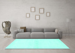 Machine Washable Solid Turquoise Modern Area Rugs in a Living Room,, wshabs1398turq