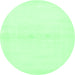 Round Machine Washable Solid Emerald Green Modern Area Rugs, wshabs1398emgrn