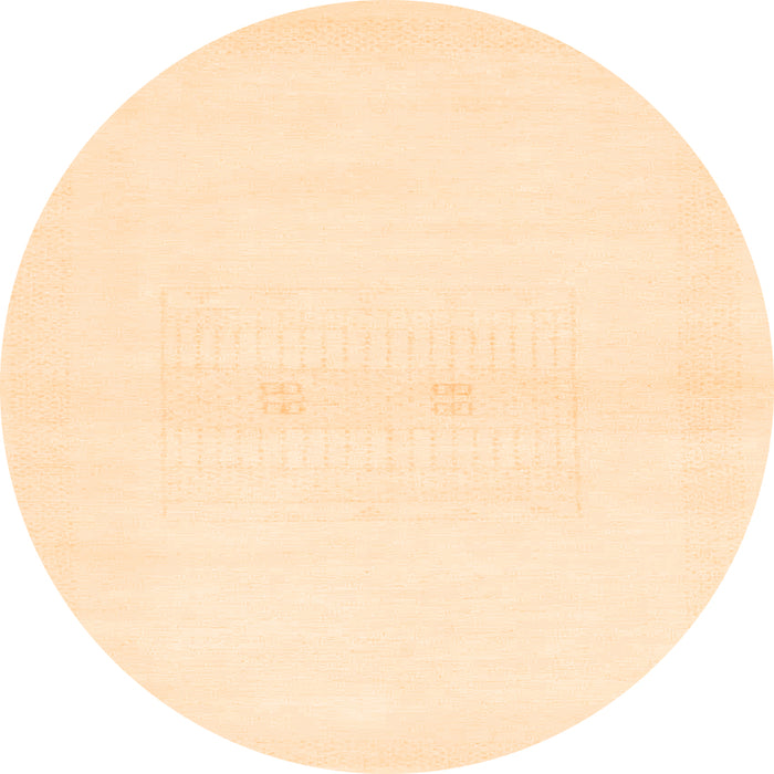 Round Machine Washable Solid Orange Modern Area Rugs, wshabs1398org