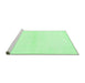 Sideview of Machine Washable Solid Emerald Green Modern Area Rugs, wshabs1398emgrn