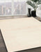 Abstract Bisque Beige Solid Rug in Family Room, abs1398