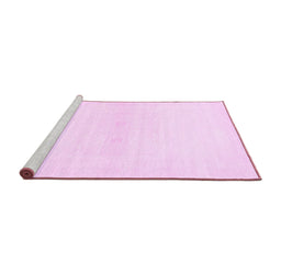 Sideview of Machine Washable Solid Pink Modern Rug, wshabs1398pnk