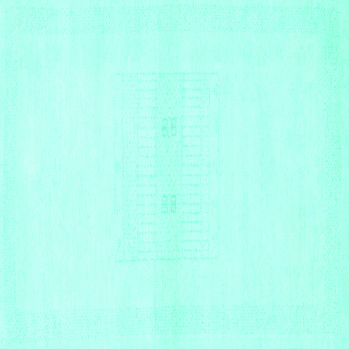 Square Solid Turquoise Modern Rug, abs1398turq