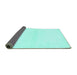 Sideview of Solid Turquoise Modern Rug, abs1398turq