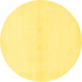 Round Solid Yellow Modern Rug, abs1398yw