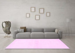Machine Washable Solid Pink Modern Rug in a Living Room, wshabs1398pnk