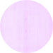 Round Solid Purple Modern Rug, abs1398pur