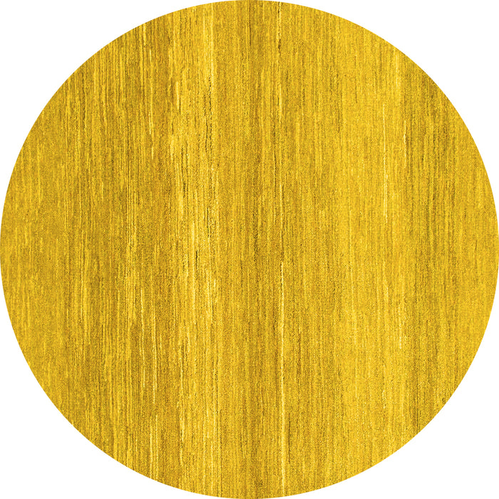 Round Machine Washable Abstract Yellow Modern Rug, wshabs1399yw