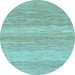 Round Abstract Light Blue Modern Rug, abs1399lblu