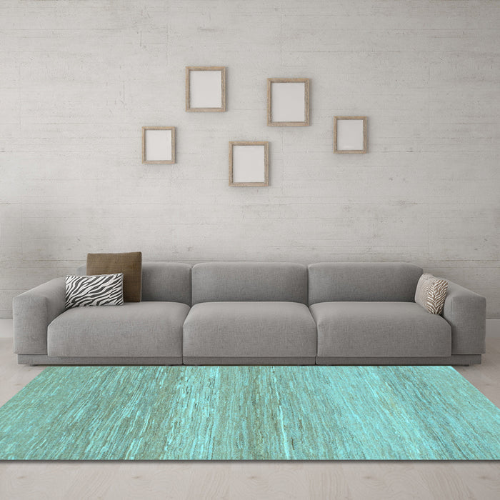 Machine Washable Abstract Light Blue Modern Rug in a Living Room, wshabs1399lblu
