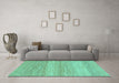 Machine Washable Abstract Turquoise Modern Area Rugs in a Living Room,, wshabs1399turq